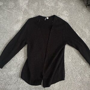 Women's Black Ribbed Cardigab